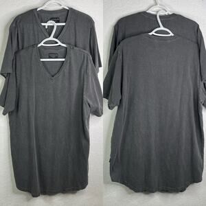 Goodlife Grey V-neck Tee Bundle Of 2 Size XXL, Made in USA, 100% Cotton, Casual.